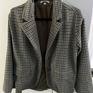 Green Madewell Houndstooth Oversized Blazer in S